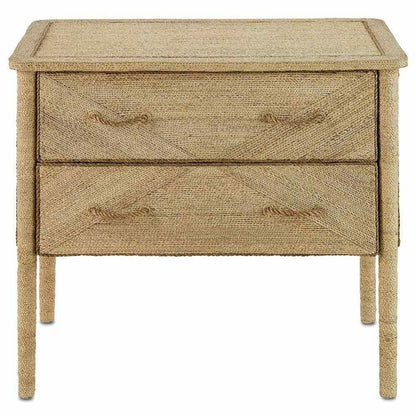 Natural Kaipo Two Drawer Chest Accent Cabinet Accent Cabinets Sideboards and Things By Currey & Co