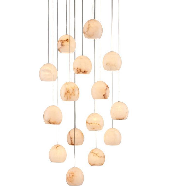 Natural Lazio Round 15-Light Multi-Drop Pendant Pendants Sideboards and Things By Currey & Co