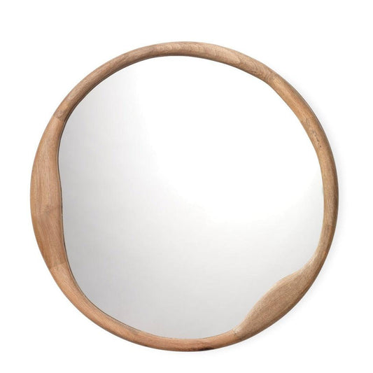 Natural Mango Wood Organic Round Wall Mirror Wall Mirrors Sideboards and Things By Jamie Young