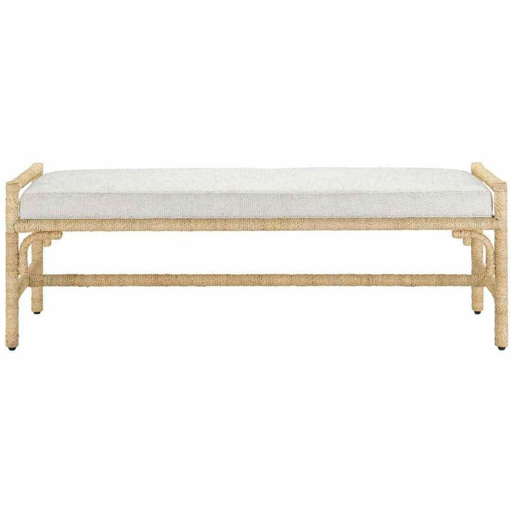 Natural Olisa Pearl Bench Bedroom Benches Sideboards and Things By Currey & Co