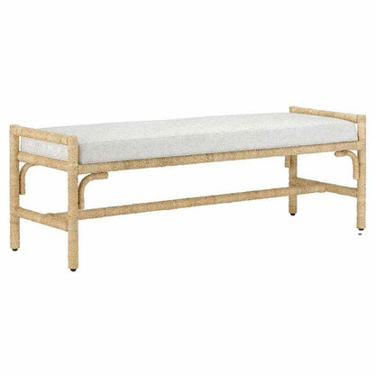 Natural Olisa Pearl Bench Bedroom Benches Sideboards and Things By Currey & Co