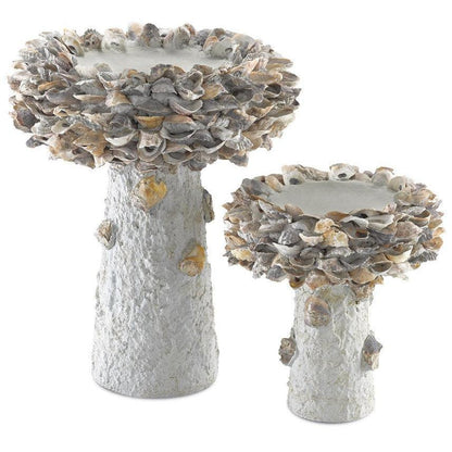 Natural Oyster Shell Small Bird Bath Outdoor Accessories Sideboards and Things By Currey & Co