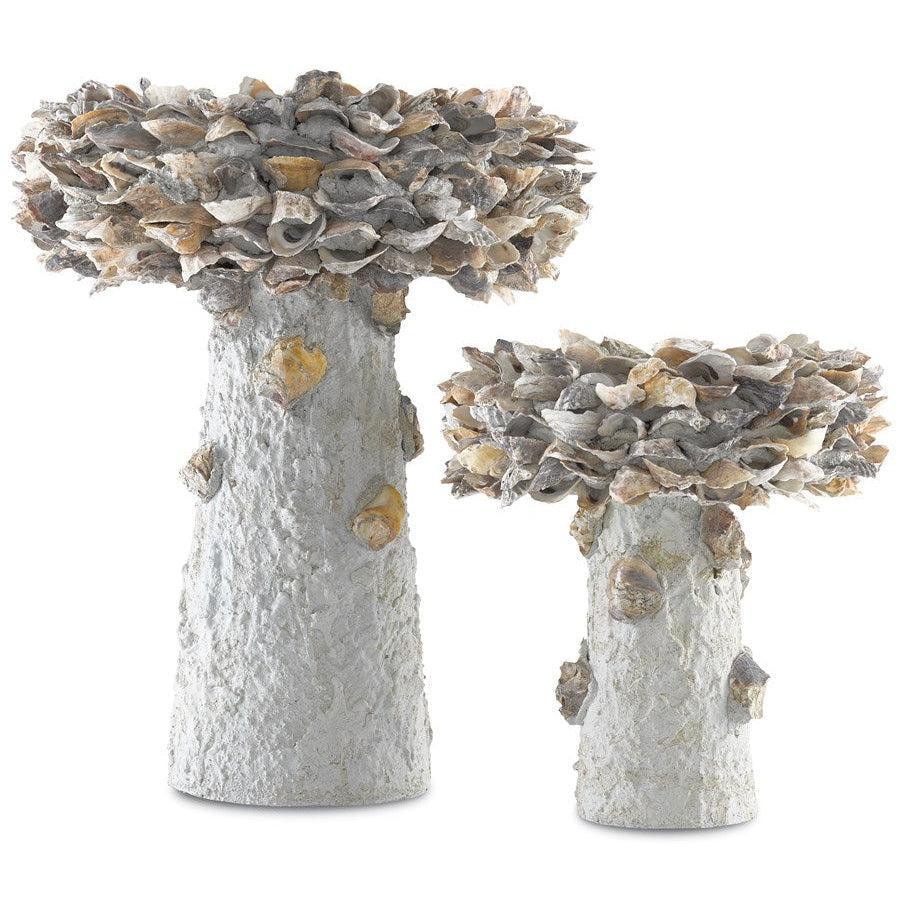 Natural Oyster Shell Small Bird Bath Outdoor Accessories Sideboards and Things By Currey & Co