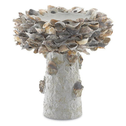 Natural Oyster Shell Small Bird Bath Outdoor Accessories Sideboards and Things By Currey & Co