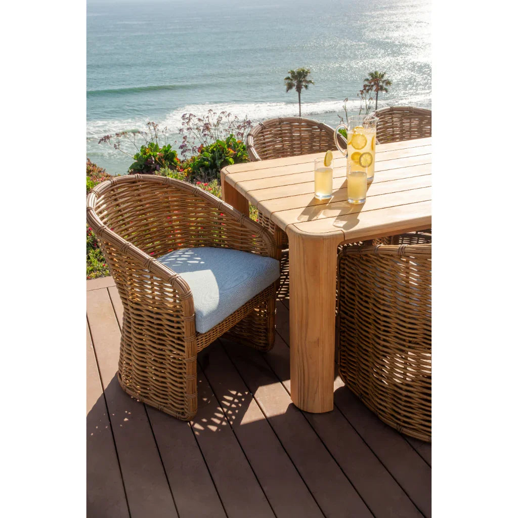 Natural Teak Outdoor Dining Table -- view 7