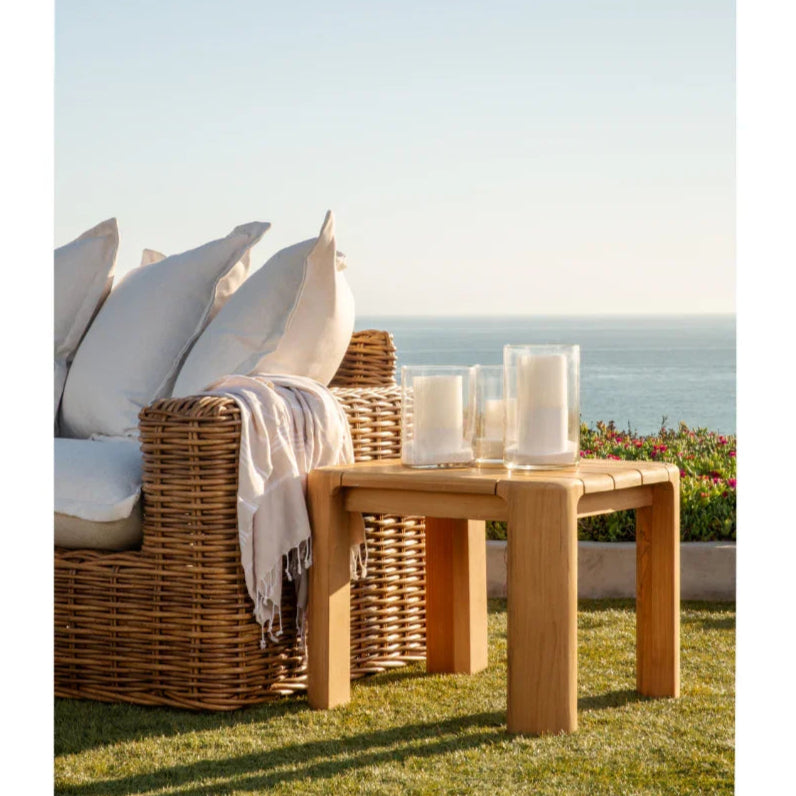 Natural Teak Rectangular Outdoor End Table -- view 3