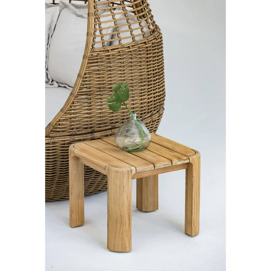Natural Teak Rectangular Outdoor End Table -- view 5
