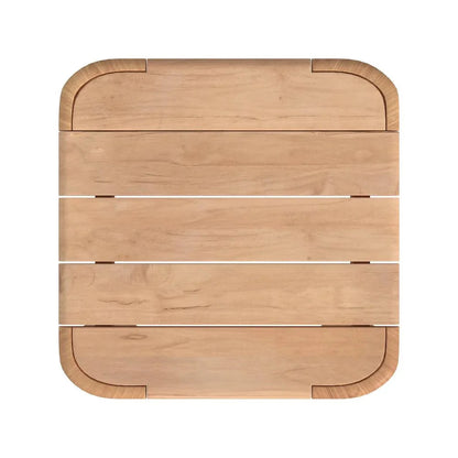 Natural Teak Rectangular Outdoor End Table -- view 7