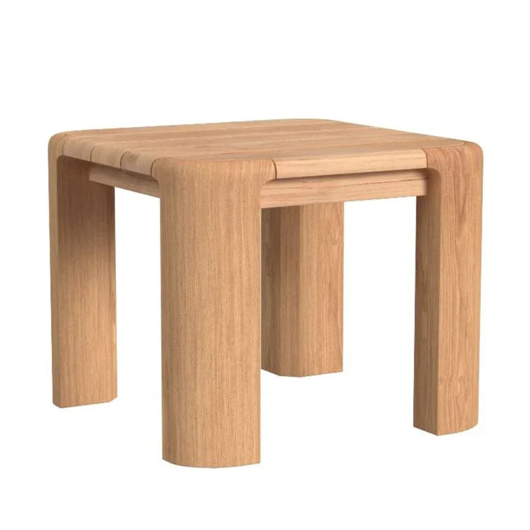 Natural Teak Rectangular Outdoor End Table