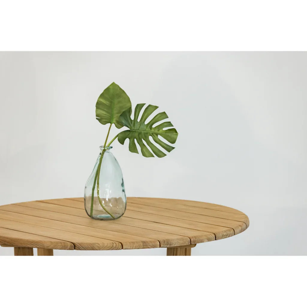 Natural Teak Round Outdoor Dining Table -- view 5
