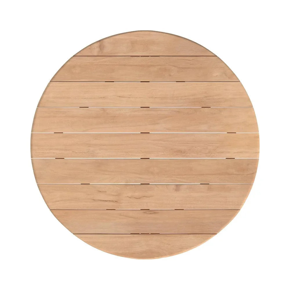 Natural Teak Round Outdoor Dining Table -- view 7