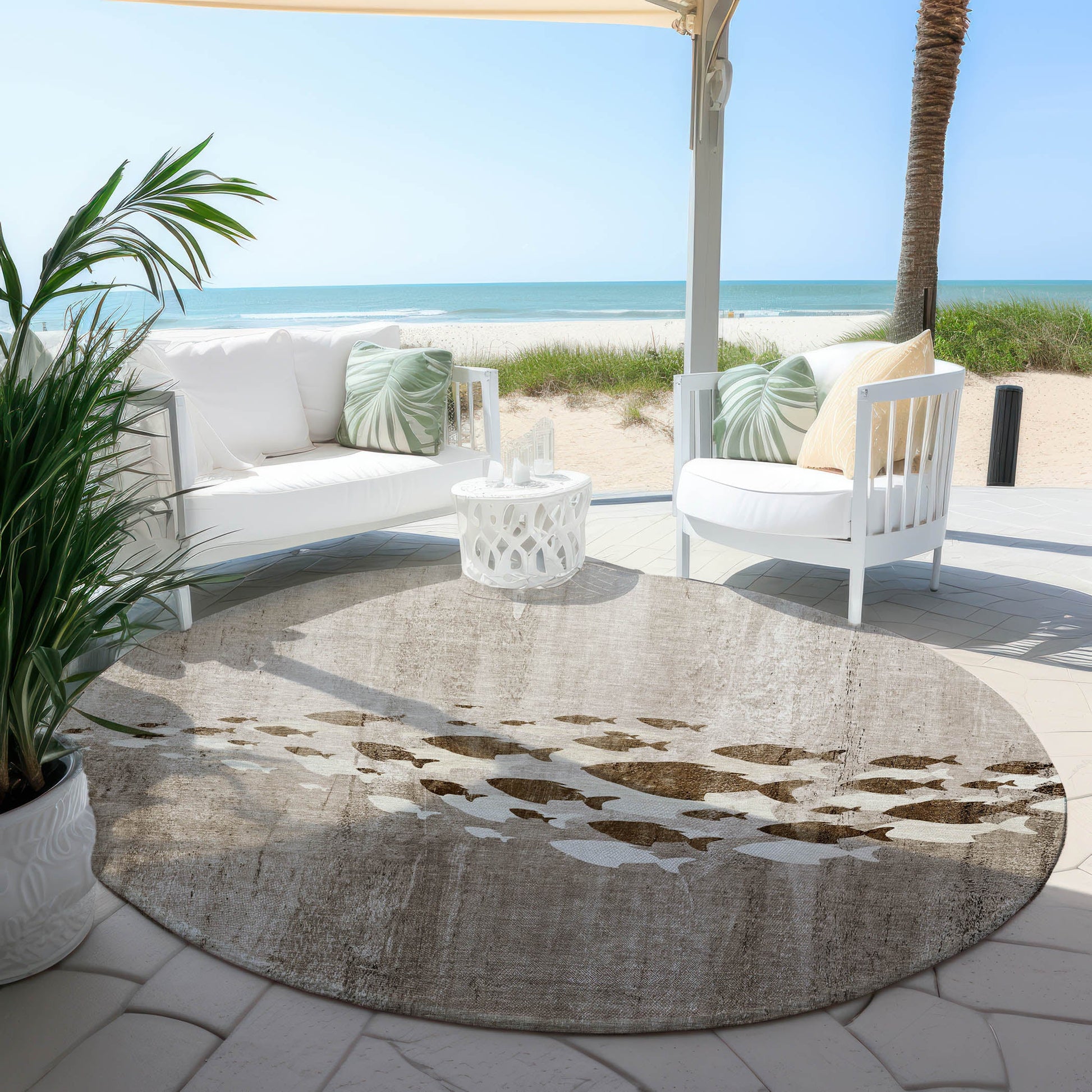 Addison Rugs Nautical Brown Washable Indoor-Outdoor Rug