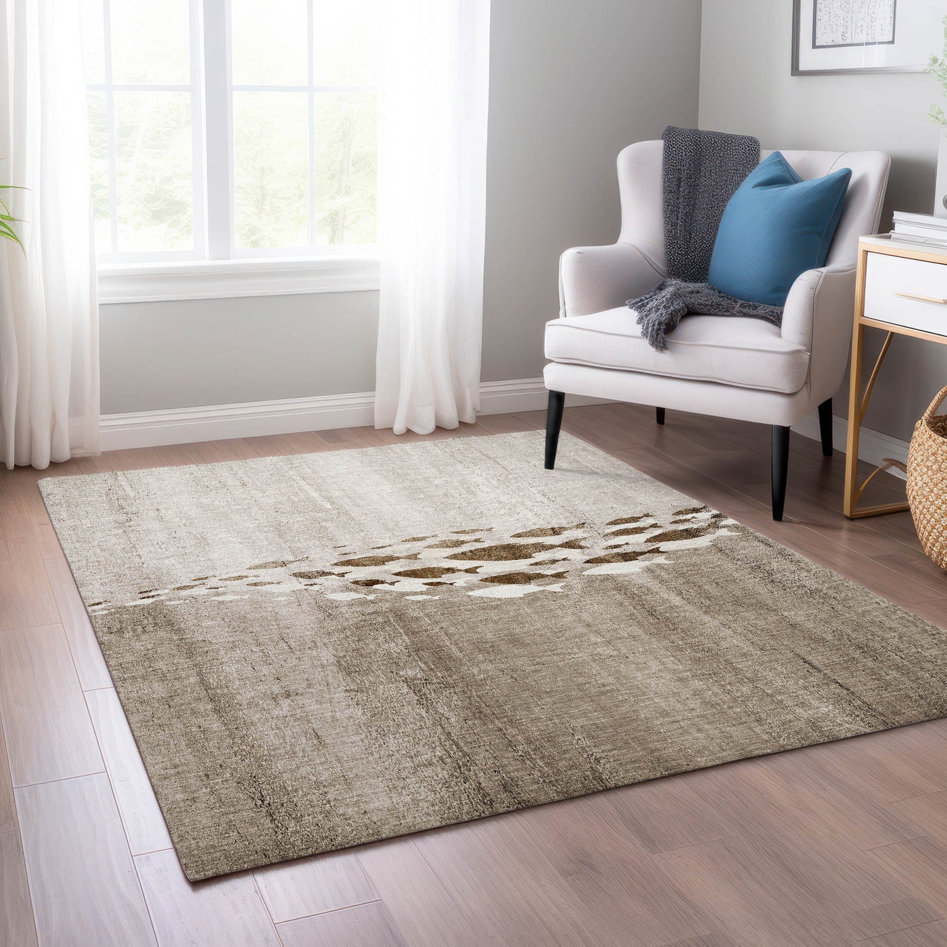 Addison Rugs Nautical Brown Washable Indoor-Outdoor Rug