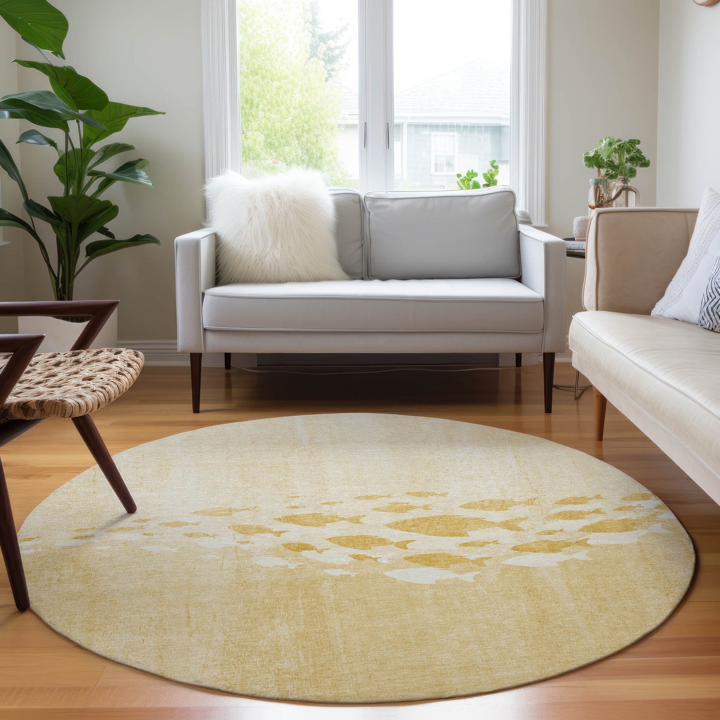 Addison Rugs Nautical Gold Washable Indoor-Outdoor Rug