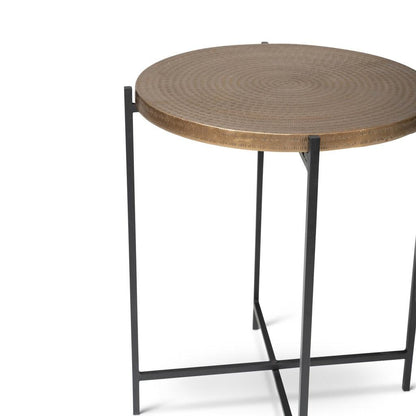 Navi Reclaimed Cast Aluminum Round End Table