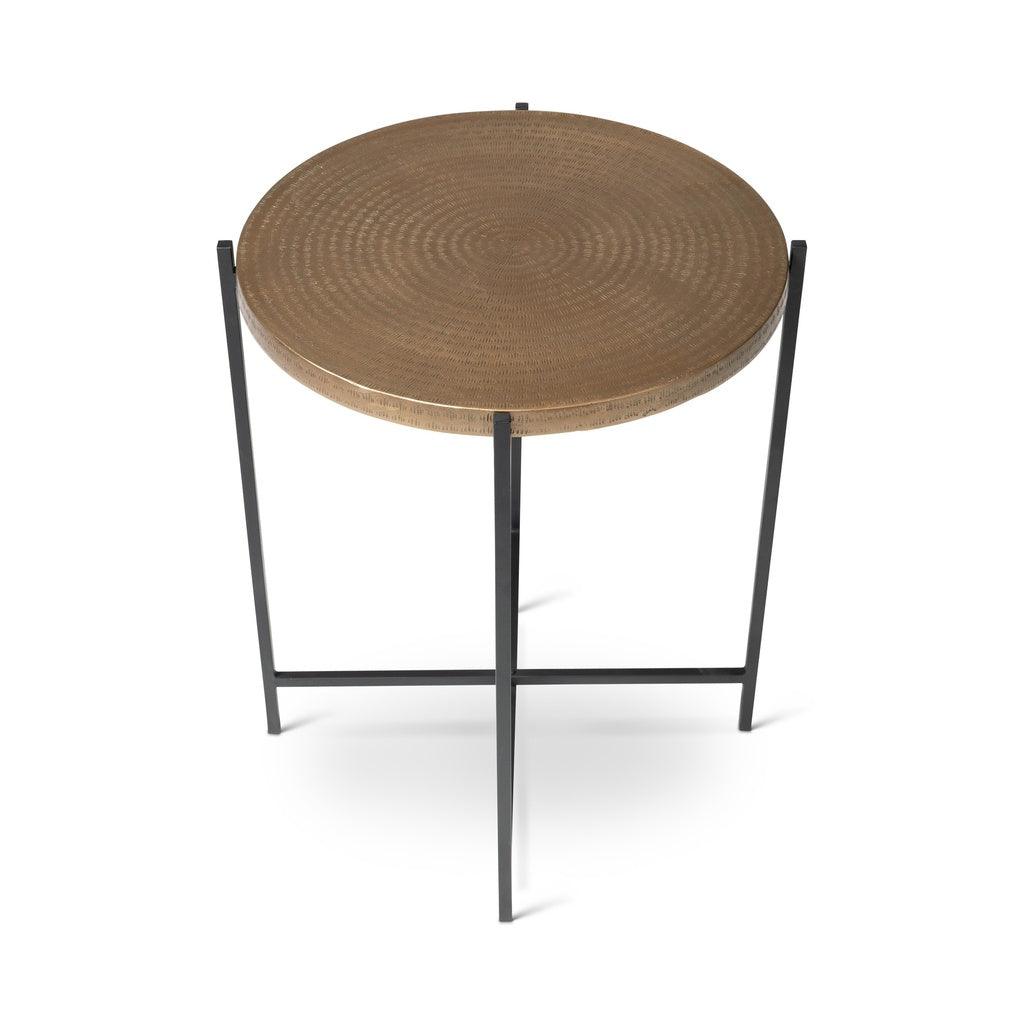 Navi Reclaimed Cast Aluminum Round End Table