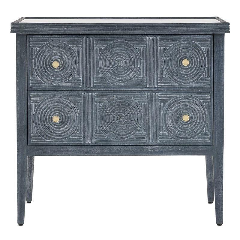 Navy Brushed Brass Chest Barry Goralnick Collection Accent Cabinets Sideboards and Things By Currey & Co