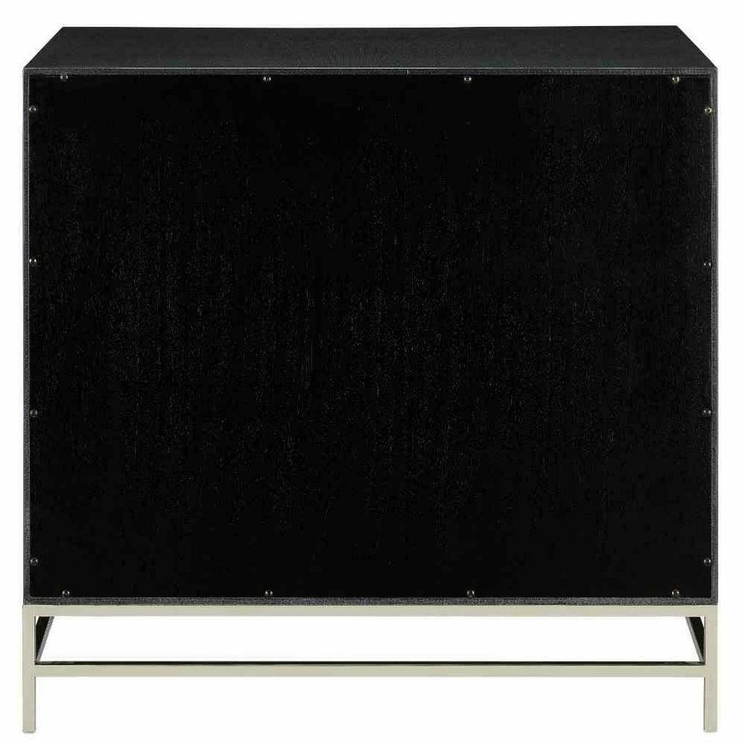 Navy Lacquered Black Clear Marcel Chest Accent Cabinet Accent Cabinets Sideboards and Things By Currey & Co