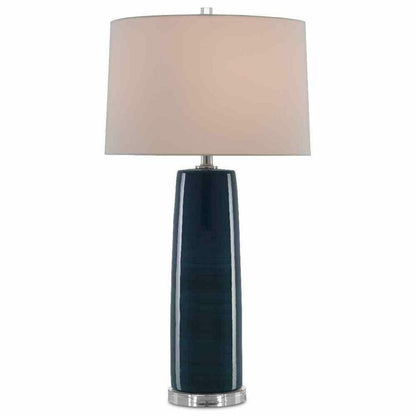 Navy Polished Nickel Azure Table Lamp Table Lamps Sideboards and Things By Currey & Co