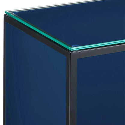 Modern Lacquer Glass Top Side Table