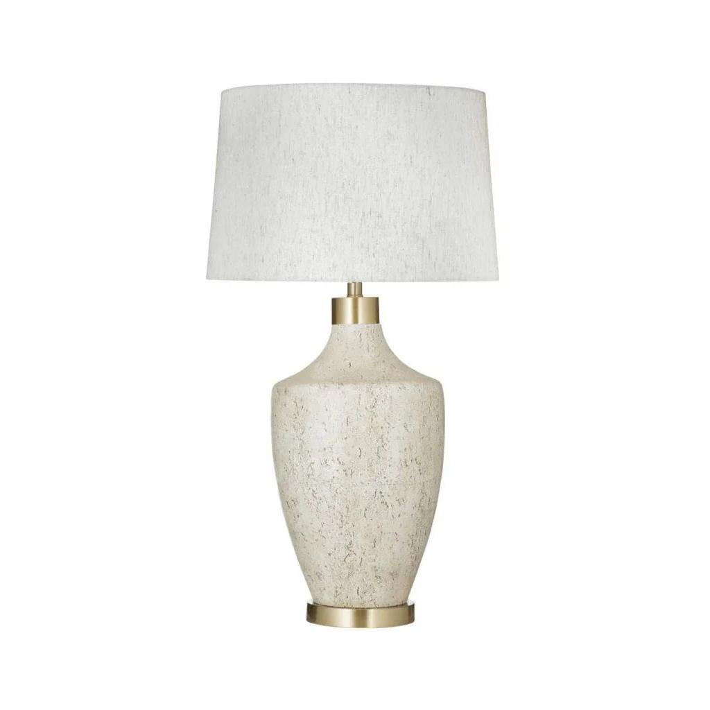 Neecole Cream Cement Table Lamp - LOOMLAN - Bassett Mirror - Table Lamps