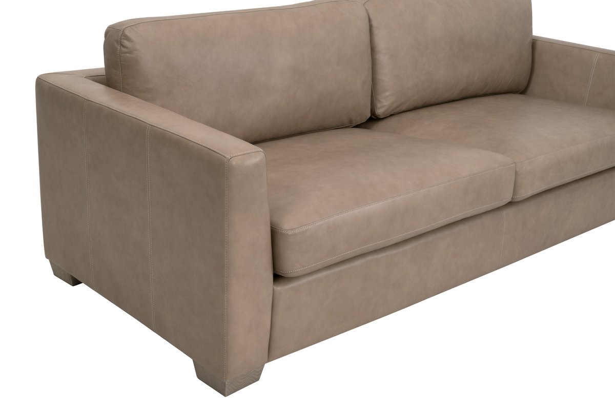 Essentials For Living Neiman 95" Taper Arm Top Grain Leather Sofa