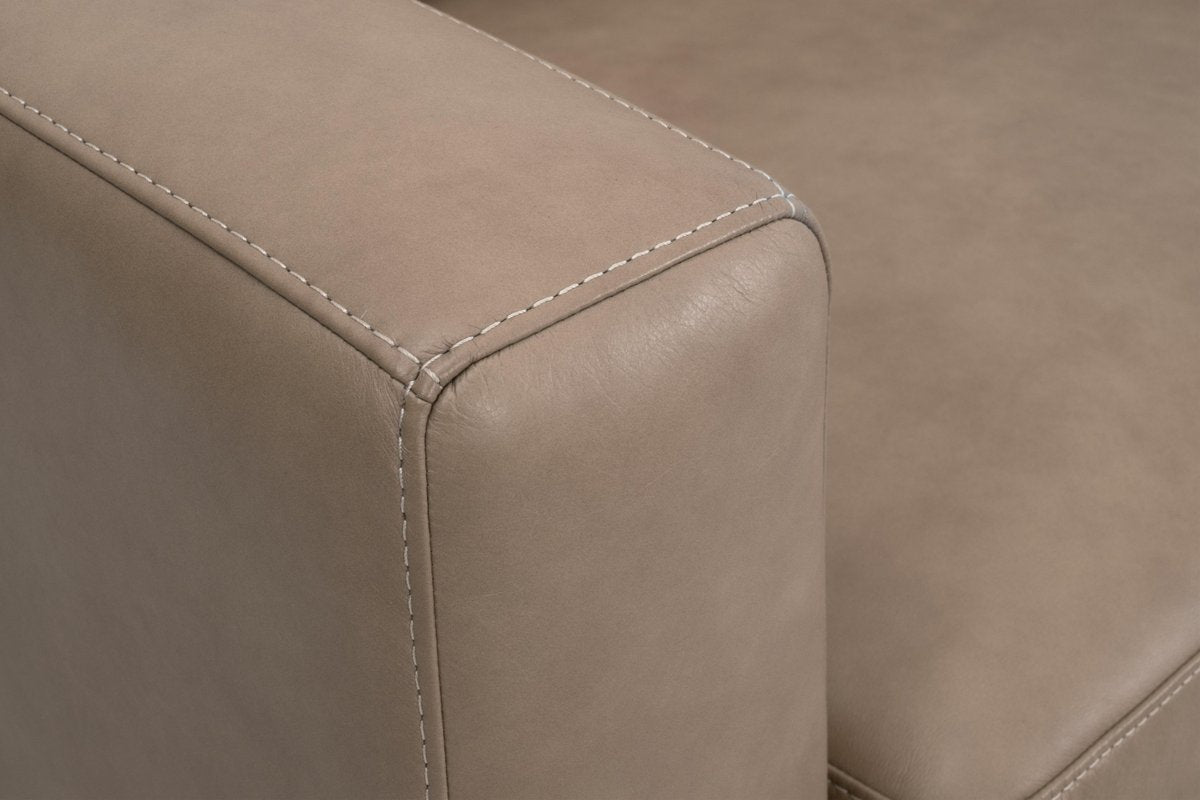 Essentials For Living Neiman 95" Taper Arm Top Grain Leather Sofa