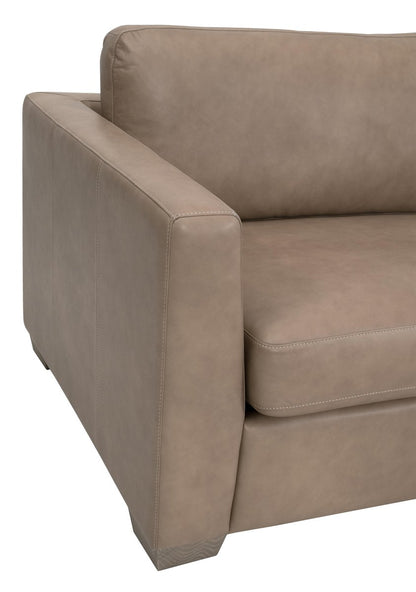 Essentials For Living Neiman 95" Taper Arm Top Grain Leather Sofa