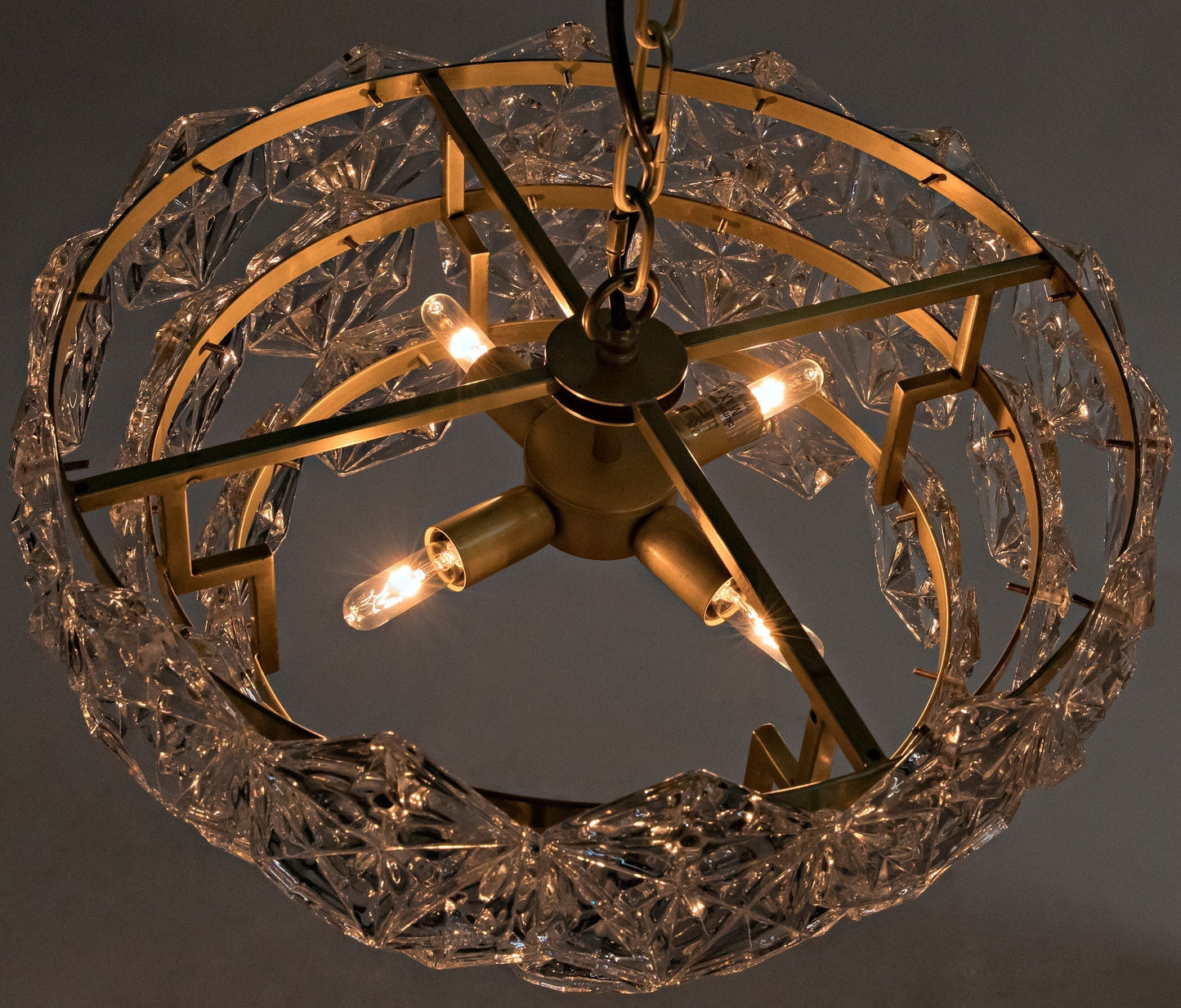 Neive Metal Small Chandelier With Brass Finish-Chandeliers-Noir-Sideboards and Things