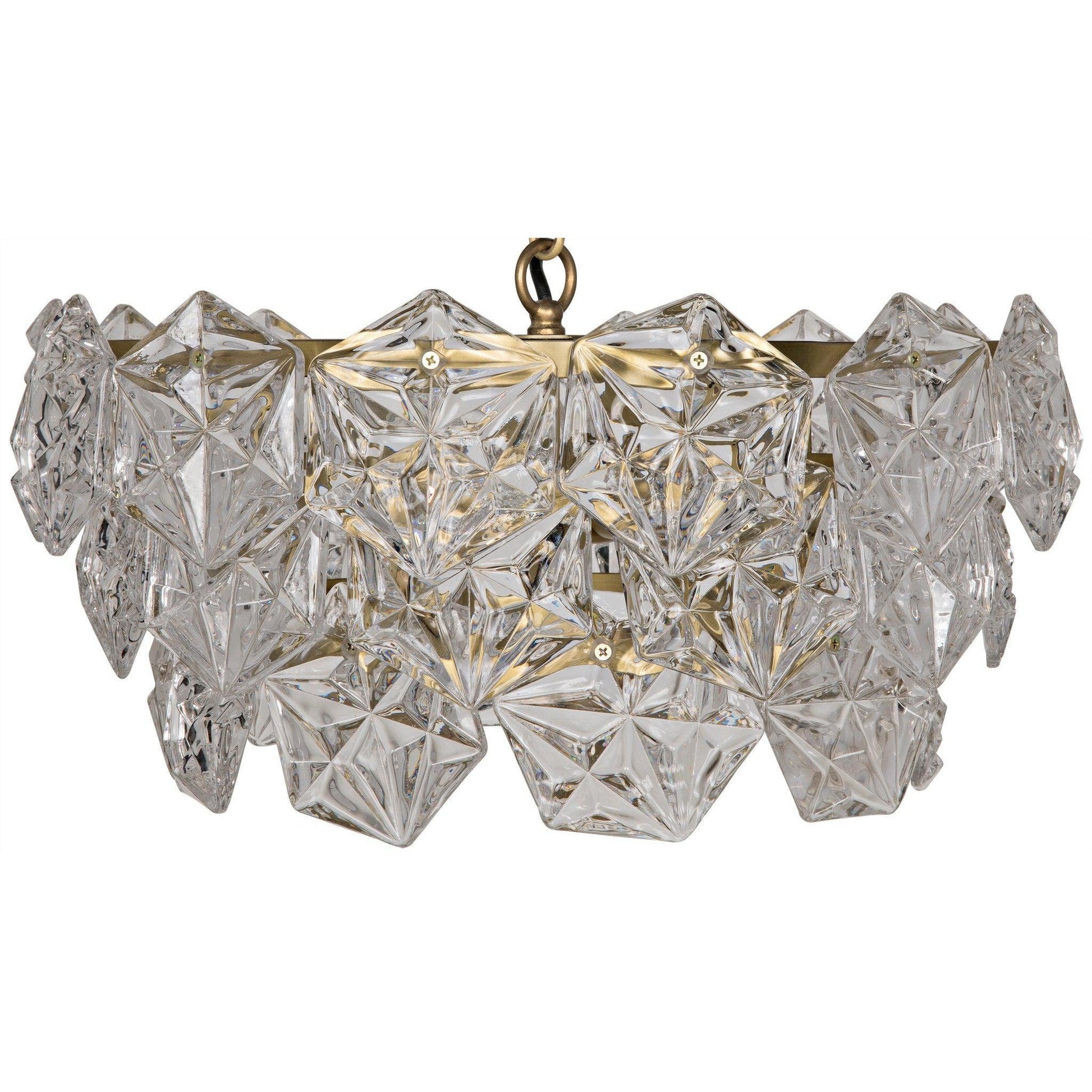 Neive Metal Small Chandelier With Brass Finish-Chandeliers-Noir-Sideboards and Things