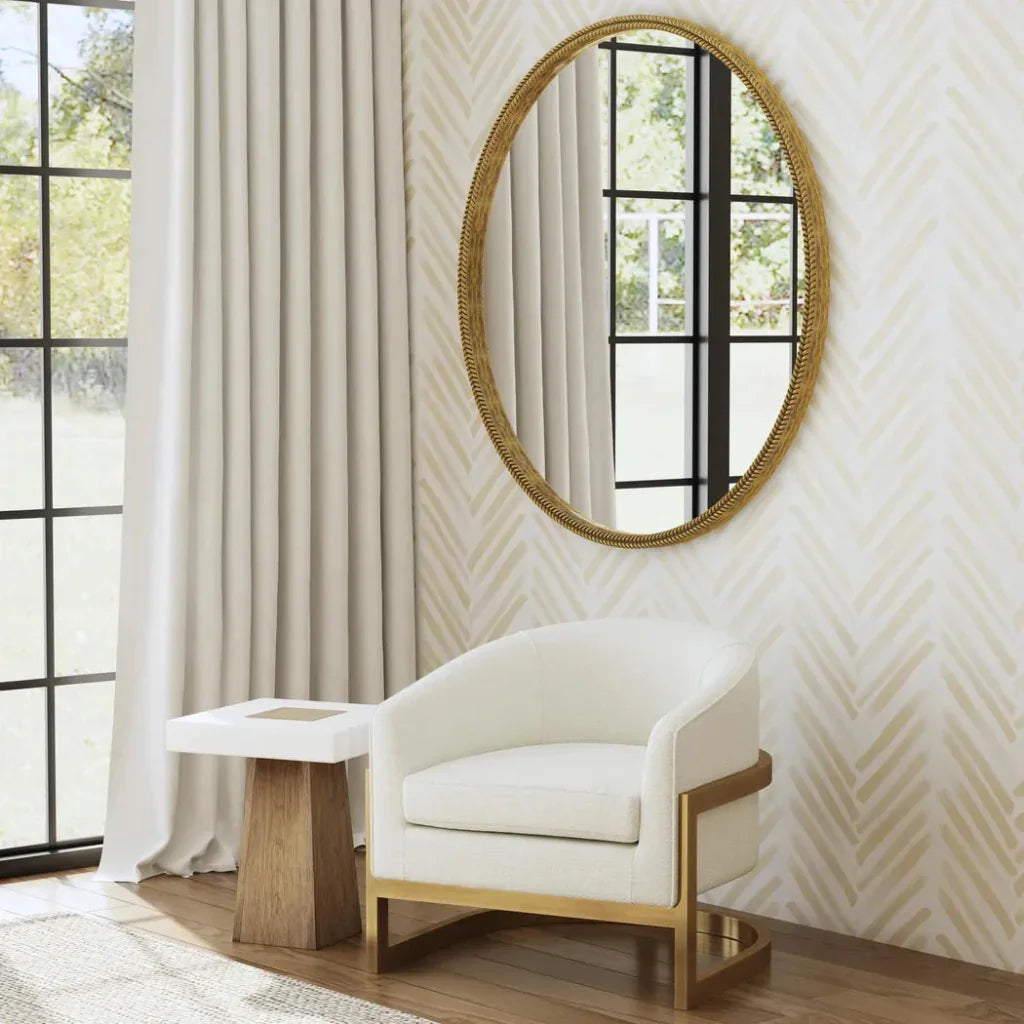 Neve Metal Gold Armless Accent Chair - LOOMLAN - Bassett Mirror - Club Chairs