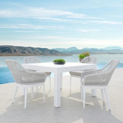 Newport Aluminum Square Outdoor Dining Table -- view 4