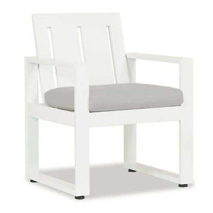 Newport Sunbrella Outdoor Dining Armchair 2PC-Outdoor Dining Chairs-Sunset West-Cast Silver-LOOMLAN