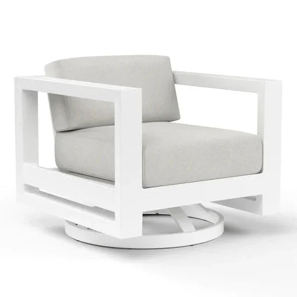 Newport Sunbrella Swivel Outdoor Club Chair-Outdoor Accent Chairs-Sunset West-LOOMLAN