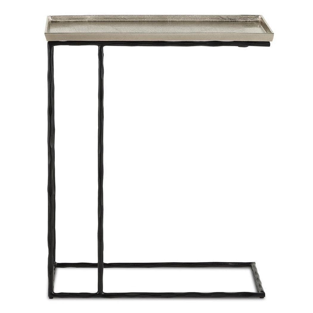 Nickel Black Boyles Silver C Table Barry Goralnick Collection Side Tables Sideboards and Things By Currey & Co