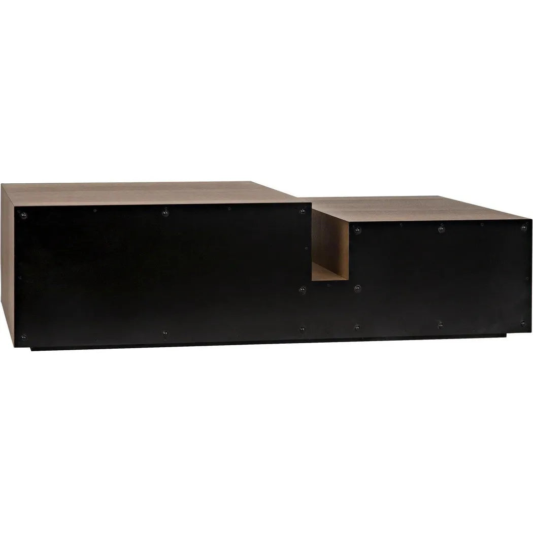 Nido Wood & Black Steel Rectangle Coffee Table