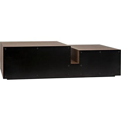 Nido Wood & Black Steel Rectangle Coffee Table