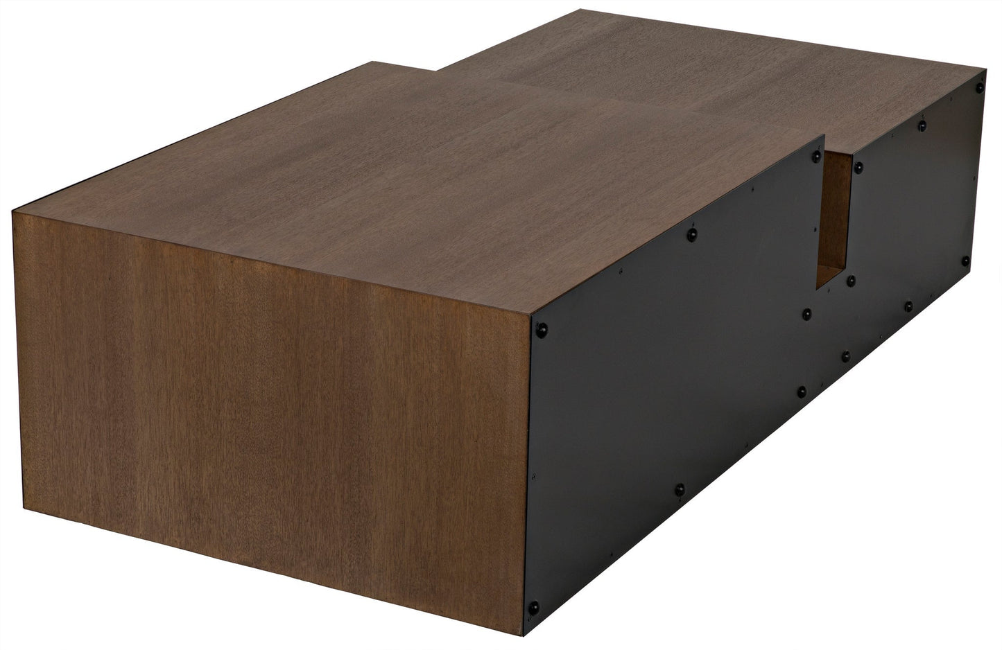 Nido Wood and Black Steel Rectangle Coffee Table-Coffee Tables-Noir-Sideboards and Things