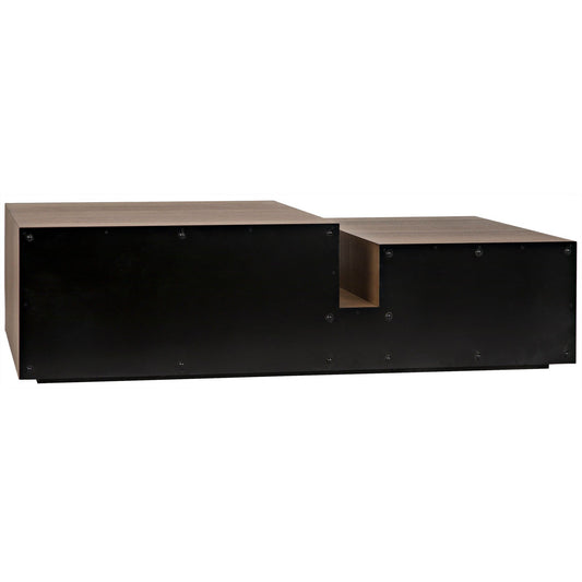 Nido Wood and Black Steel Rectangle Coffee Table-Coffee Tables-Noir-Sideboards and Things