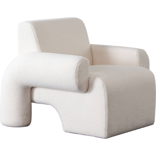 Noa Accent Chair in Ivory Sherpa Fabric-Club Chairs-Diamond Sofa-Sideboards and Things 