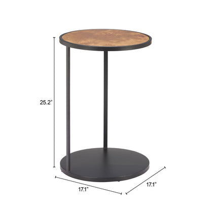 Zuo Modern Nodo Wood Top Round Side Table