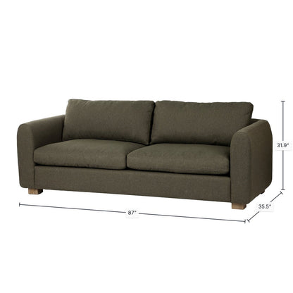 LH Home Noelle Green Fabric Sofa