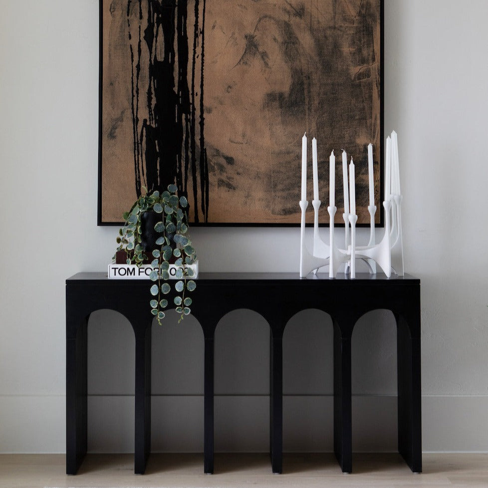 Noir Bridge Console Table Black-Console Tables-Noir-Sideboards and Things