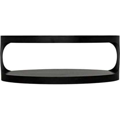 Noir Eclipse Oval Coffee Table Storage Industrial Steel