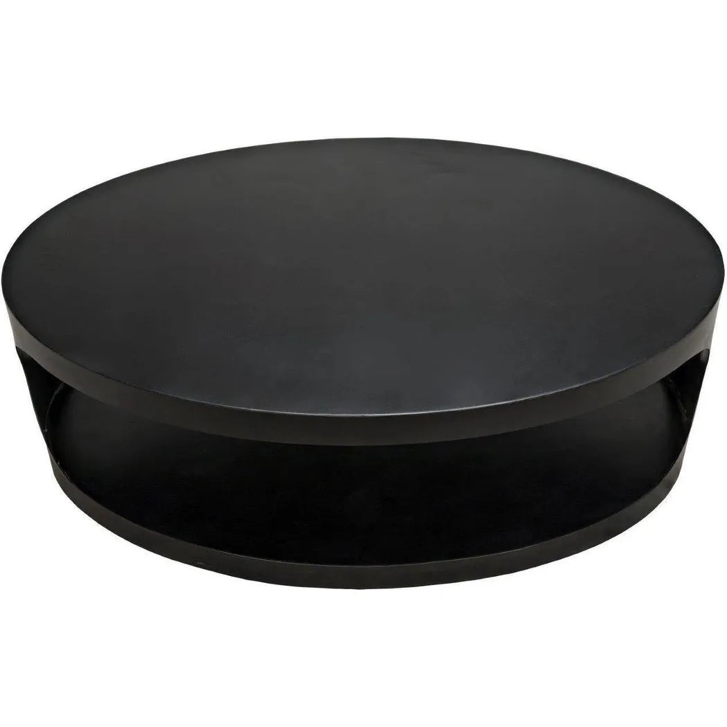Noir Eclipse Oval Coffee Table Storage Industrial Steel
