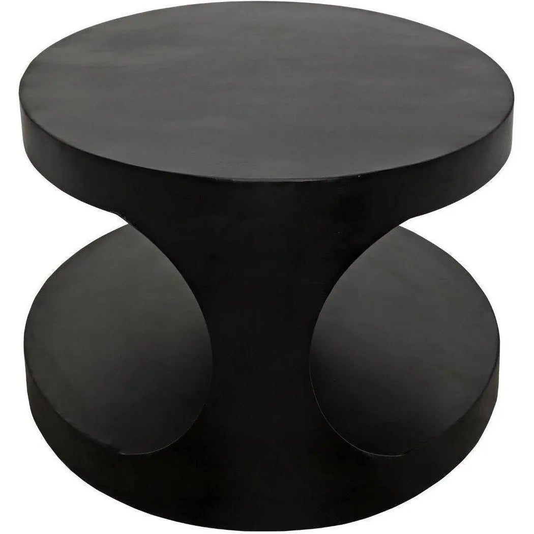 Noir Eclipse Oval Coffee Table Storage Industrial Steel
