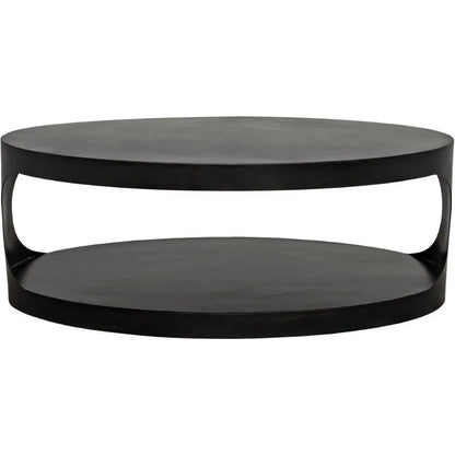 Noir Eclipse Oval Coffee Table Storage Industrial Steel