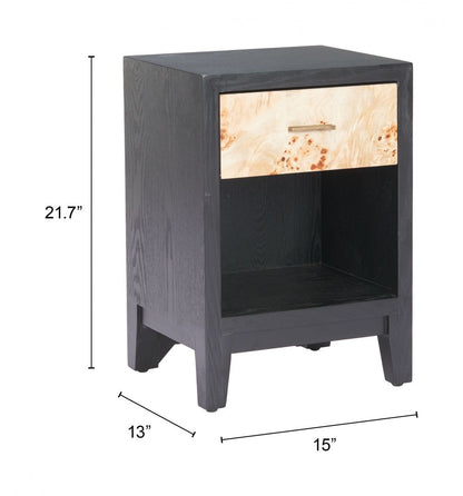 Zuo Modern Noite One Drawer Wooden Side Table