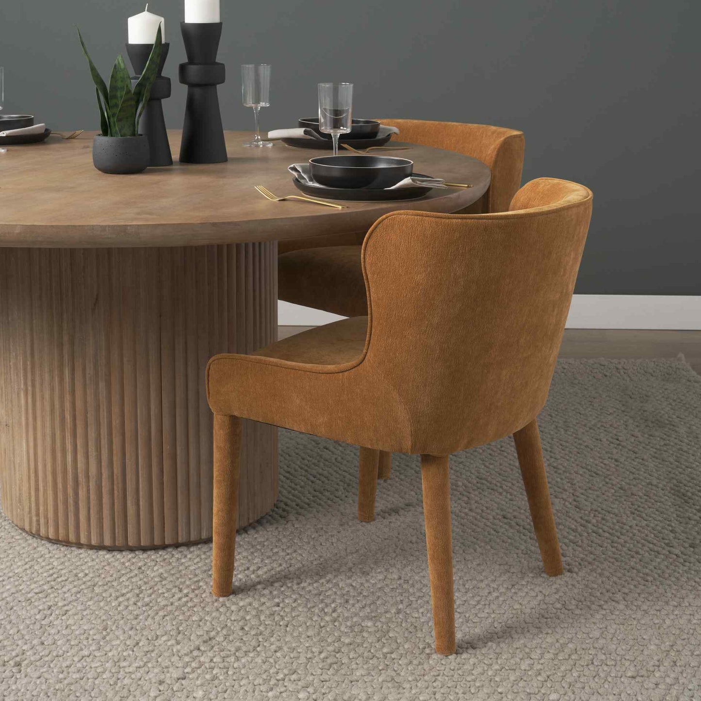 Mercana Nolan Slope Leather Armless Dining Chair 2PC