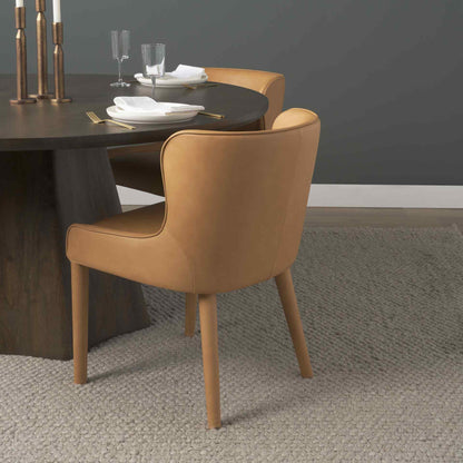 Mercana Nolan Slope Leather Armless Dining Chair 2PC